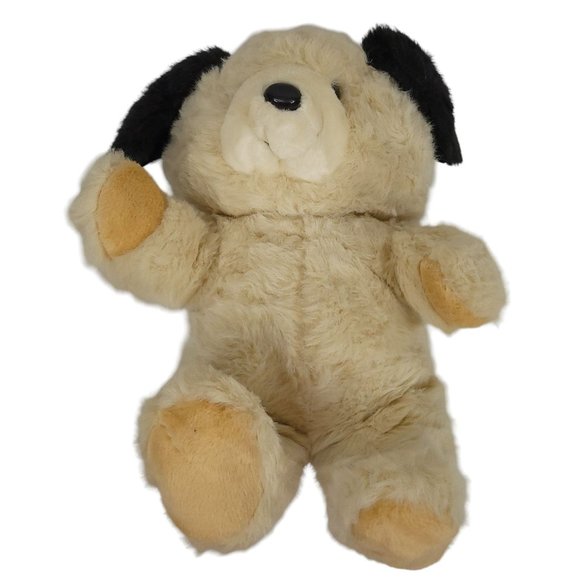 Vintage Fairview Dog Puppy Plush 19" Stuffed Animal Toy Black Eyes Ears - Picture 5 of 10